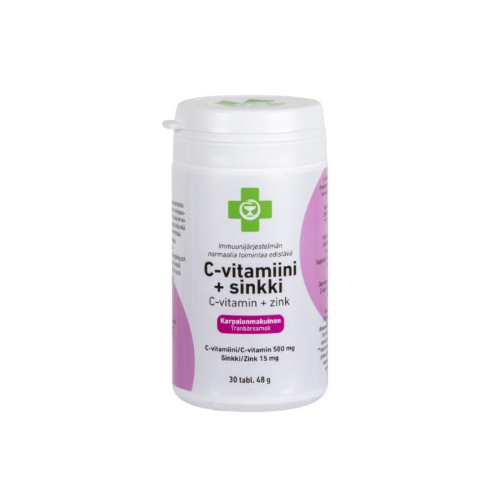 1000013618_Apteekki_C_vitamiini_Sinkki_imeskely_purutabletti_30_tabl_pakkauskuva_Pakkauskuva21835_jpg