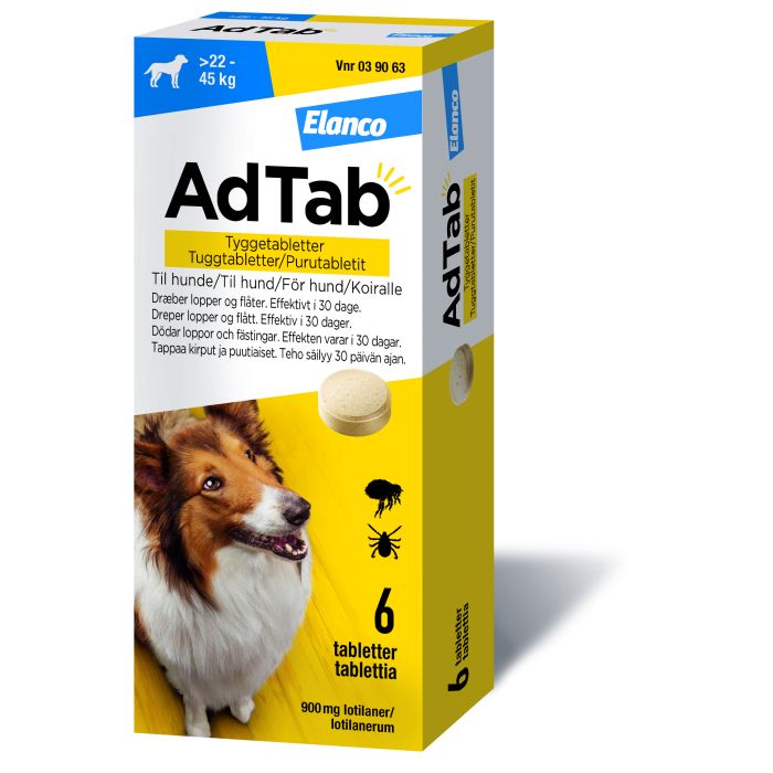 ADTAB purutabletti 900 mg koiralle (> 22–45 kg) 6 fol