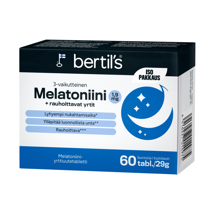 bertils Melatoniini 1,9 mg + rauh. yrtit 60 tabl kuva 3