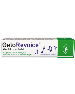 GeloRevoice Kurkkutabletti Mustaherukka-Mentoli tabletti 20 kpl 20 tabl