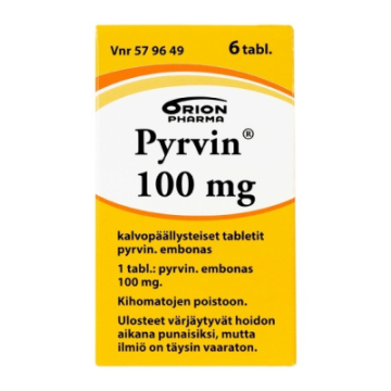 PYRVIN tabletti, kalvopäällysteinen 100 mg 6 kpl