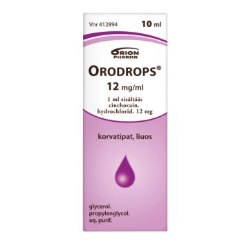 ORODROPS korvatipat, liuos 12 mg/ml 10 ml