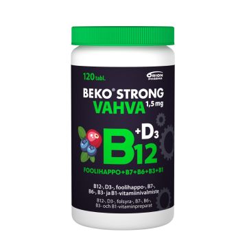 Beko Strong B12 VAHVA 1,5 mg mustikka-karpalo 120 purutabl