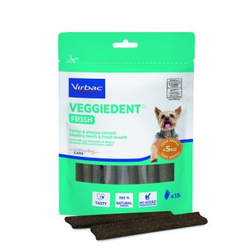 Virbac VeggieDentFr3sh koirille alle 5 kg 15 kpl